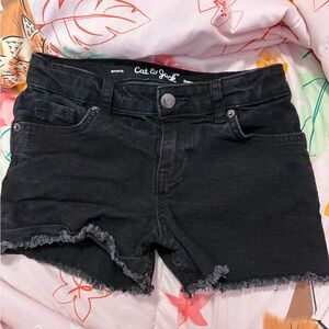 Cat & Jack Black Frayed Hem Kids Denim Shorts
